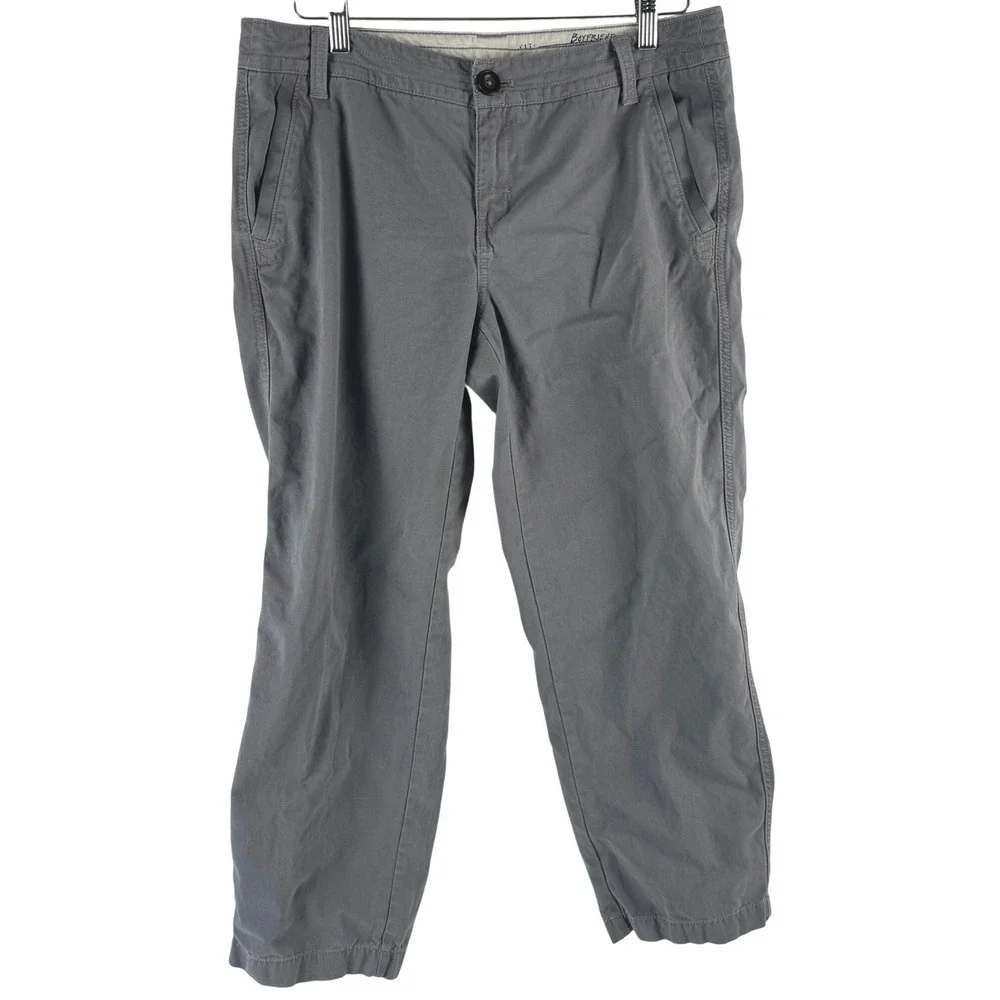 Eddie Bauer Gray Boyfriend Relaxed Fit Cotton Pants Womens Size 8 Classic